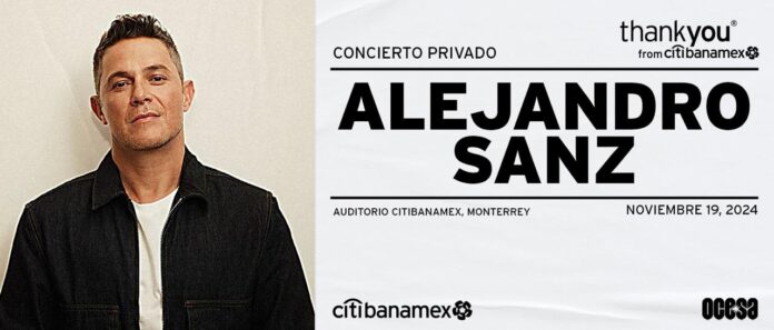 Clientes de Citibanamex tendrán acceso a conciertos privados: el segundo será de Alejandro Sanz