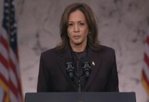 Kamala Harris, reapareció visiblemente conmovida y con voz entrecortada para reconocer el triunfo de Donald Trump,