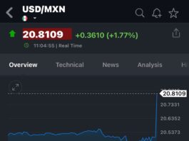 El peso mexicano era la divisa más depreciada del mercado internacional de cambios en la víspera de la toma de protesta de Trump el lunes.