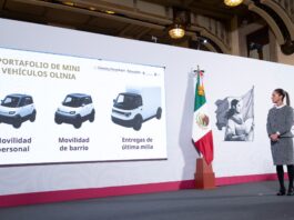 presento esta mañana el plan y los avances para el lanzamiento del proyecto Olinia, la primera armadora de vehículos eléctricos en México.