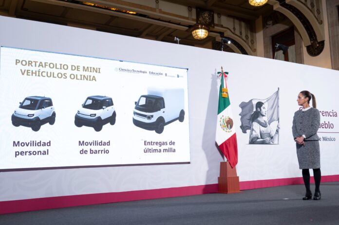 presento esta mañana el plan y los avances para el lanzamiento del proyecto Olinia, la primera armadora de vehículos eléctricos en México.